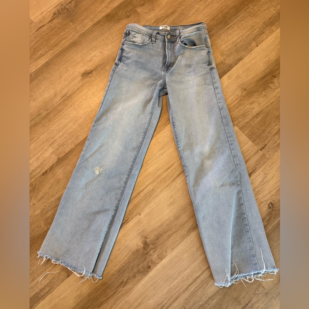 Kensie Light Blue Flared Wide-Leg Jeans
